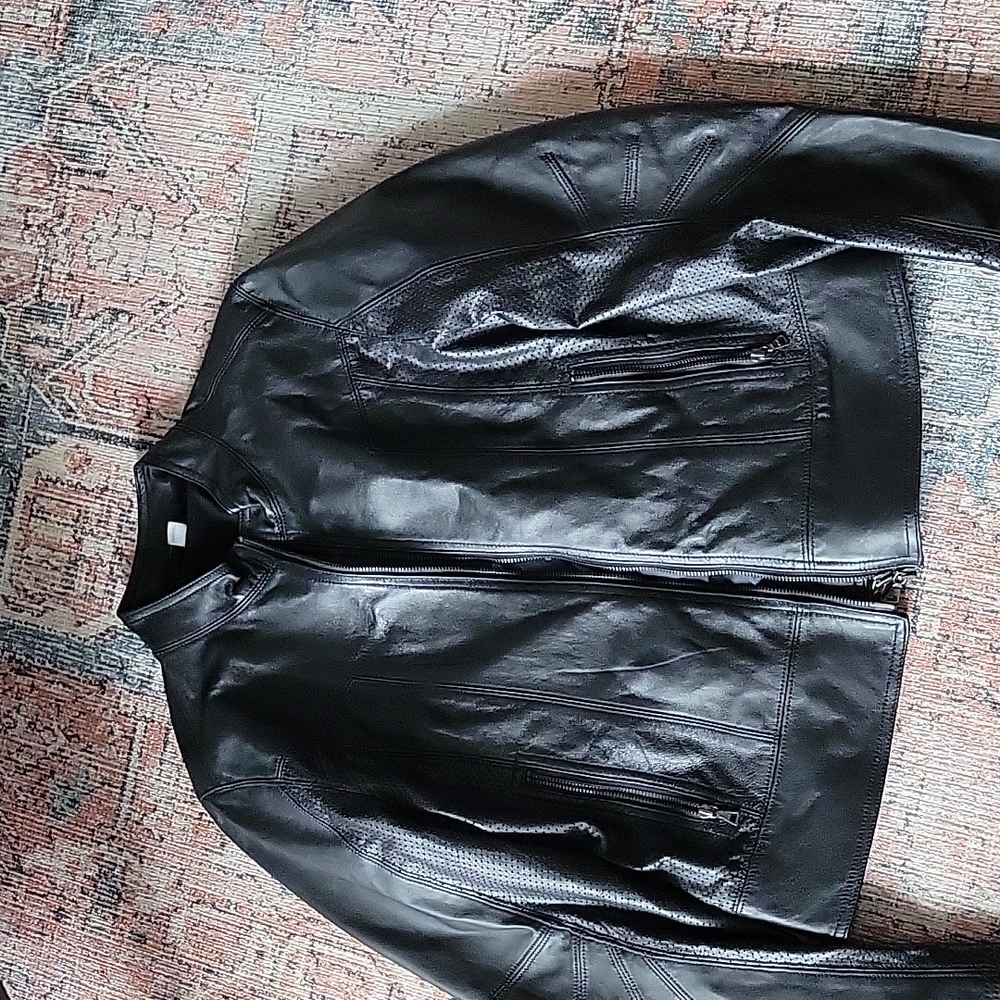 Victoria secret spot leather jacket